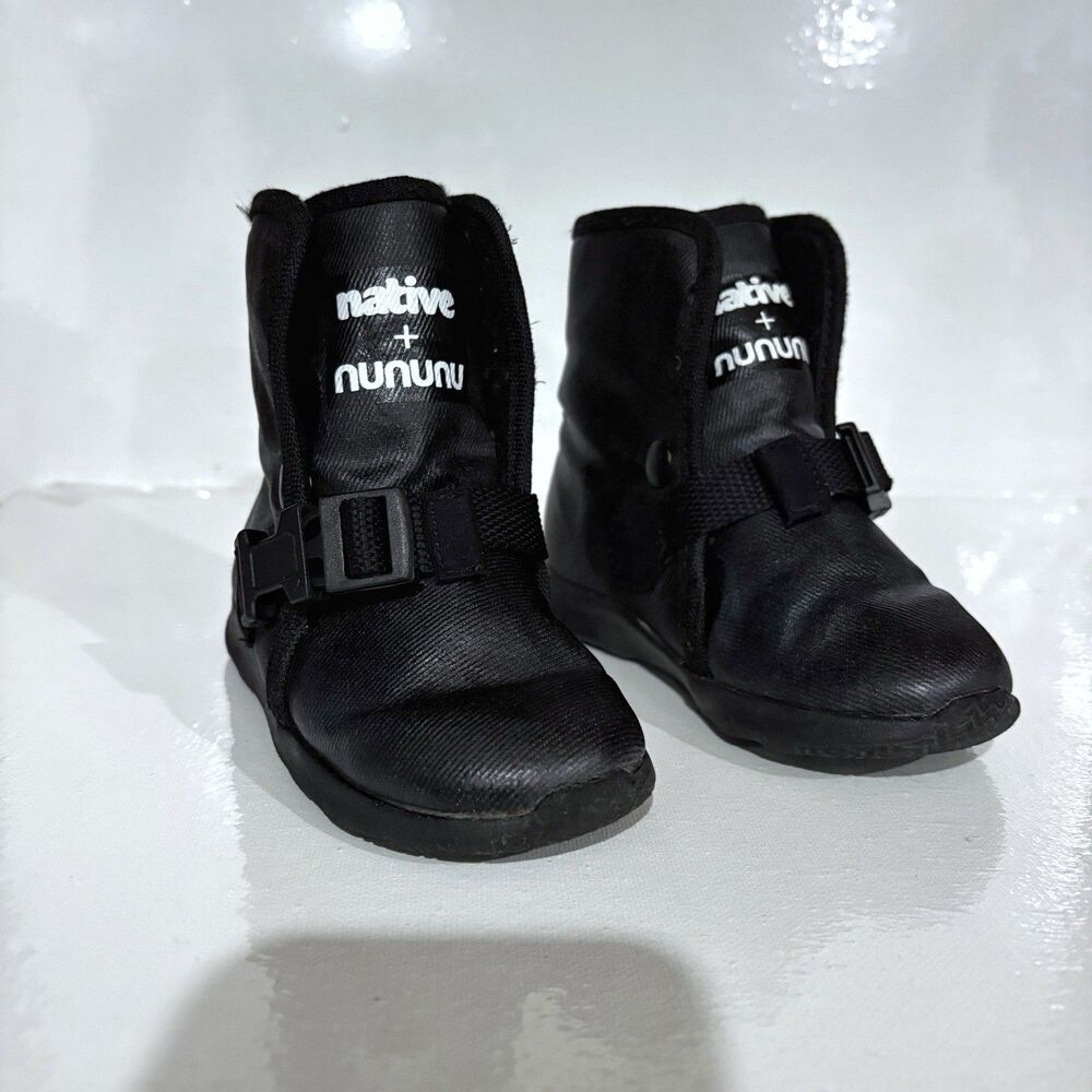 Native x Nununu Kids US 7 Black Buckle Ankle Boots Utility Streetwear Cool